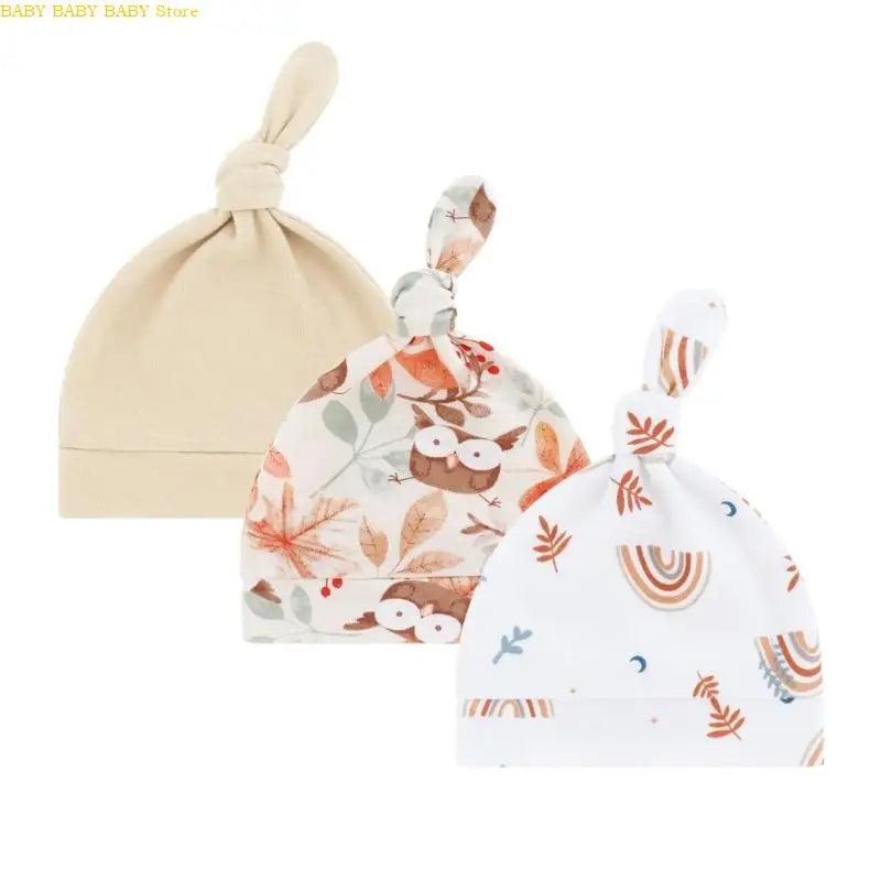 Q81A Elastic Baby Knotted Hat Comfortable Stretchy Newborns Fetal Caps Breathable Brimless Design for Kids 0 to 24 Month