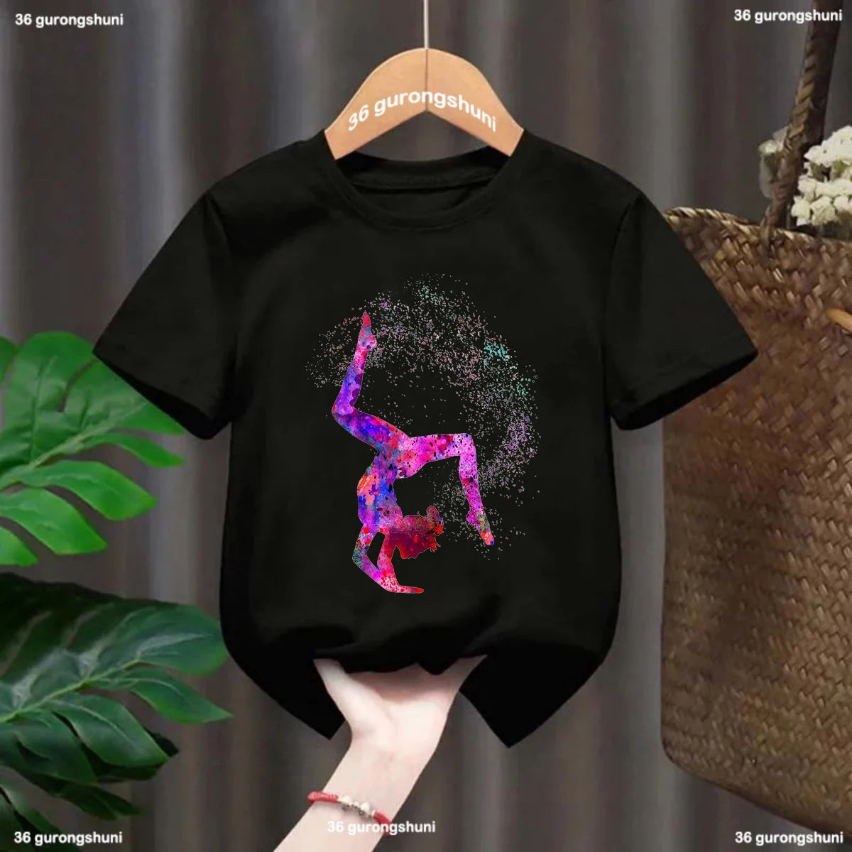 t-shirt for girls Gymnast Tshirt Rhythmic Gymnast Tshirts Custom name Fashion Harajuku Girls Pink Tops Summer Kids Tshirts