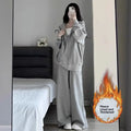 Casual Sportswear Set Women's Spring Autumn New Loose Korean Fashion Versatile Fleece Sweatshirt Two-Piece Trendy Outfit