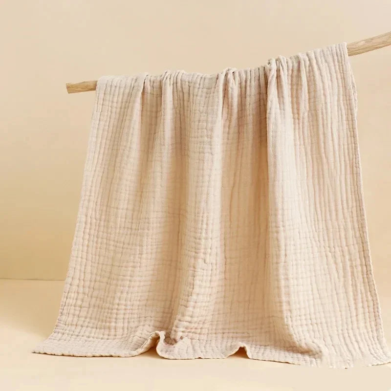 6 Layers Baby Bath Towel Kids Swaddle Wrap Bedding Pure Cotton Bubble Muslin Blanket Infant Gauze Receiving Blanket 105*105cm