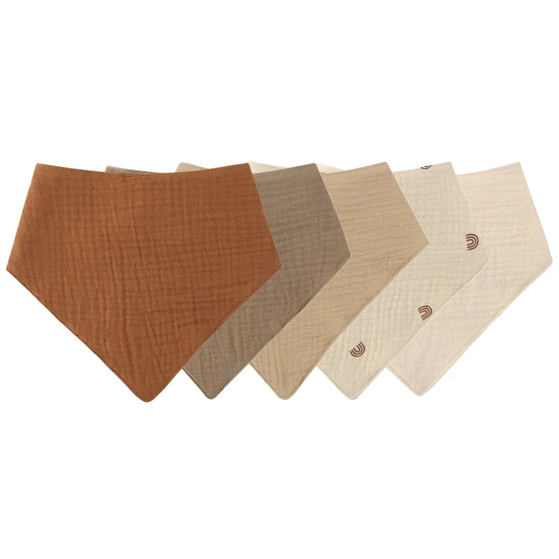 5Pcs/1pc Baby Infants Feeding Bib Soft Pure Cotton Bandana Muslin Absorbent Saliva Towel Toddler Scarf Newborn Burp