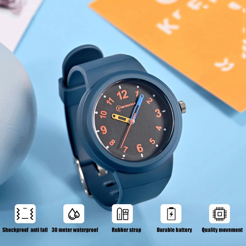 3-12-year-old Watches Primary Secondary School Students Simple Digital Waterproof Boys Girls Children Fashion Quartz Clock Watch