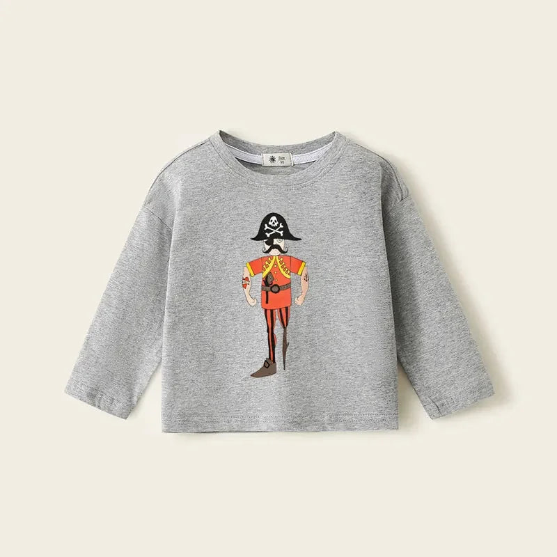 Children T-shirts 2024 Autumn Spring Boys Tees Candy Color Tops for Girls Cartoon Toddler Pullovers Cotton Baby Blouse Clothing