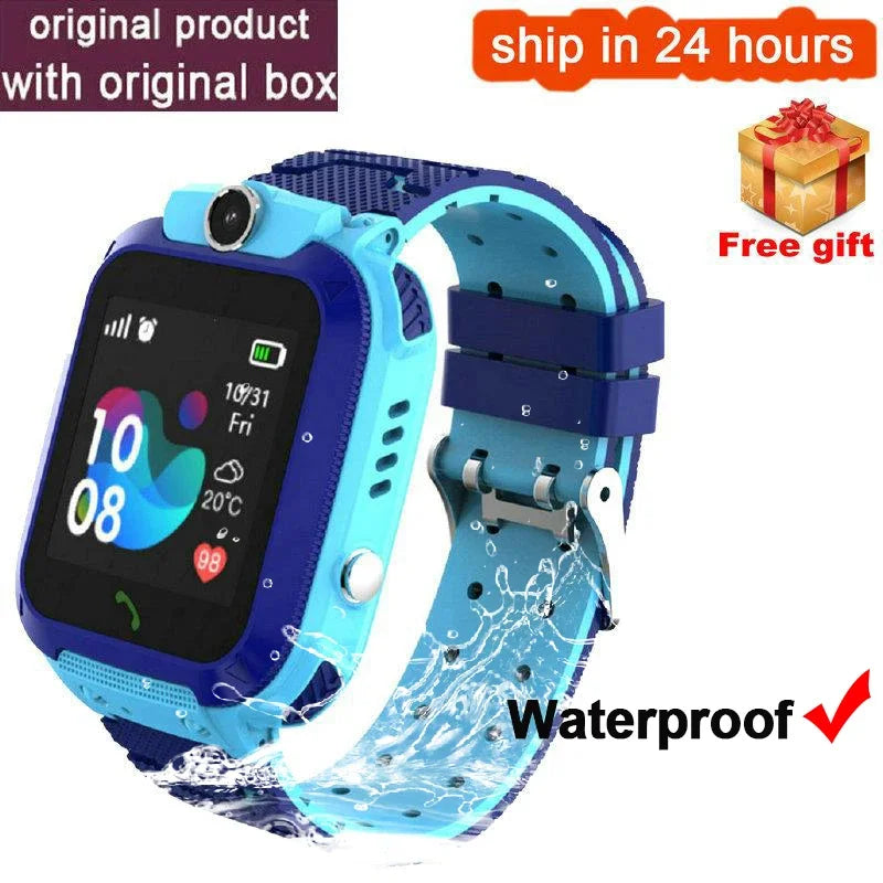 Children Smart Watch SOS Phone Watch Q12 Smartwatch Camera With Sim Card Waterproof IP67 Kids Gift For IOS Android