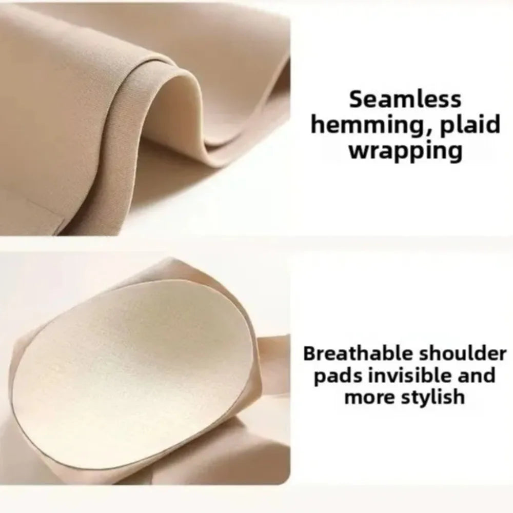 Traceless Right-angle Shoulder Bra Breathable Tops Makes Large Breasts Appear Smaller Shoulder Pad Bra for Women