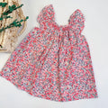 Summer Floral Smocked Vest Dress for Girls Vestidos European Style Baby Dresses Soft Breathable Cotton Children Beach Dress
