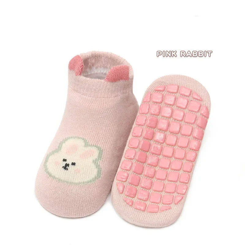 Baby Non-slip Floor Sock Cute Cartoon Animal Ankle Sock for Toddler Boy Girls Soft Cotton Spring Summer Short Sock for Newborn