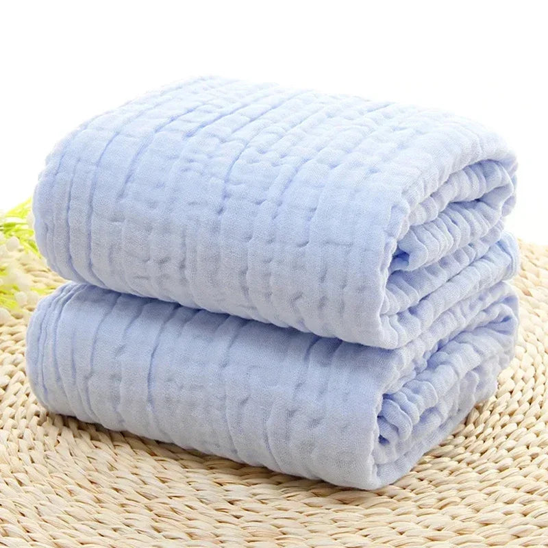 6 Layers Baby Bath Towel Kids Swaddle Wrap Bedding Pure Cotton Bubble Muslin Blanket Infant Gauze Receiving Blanket 105*105cm