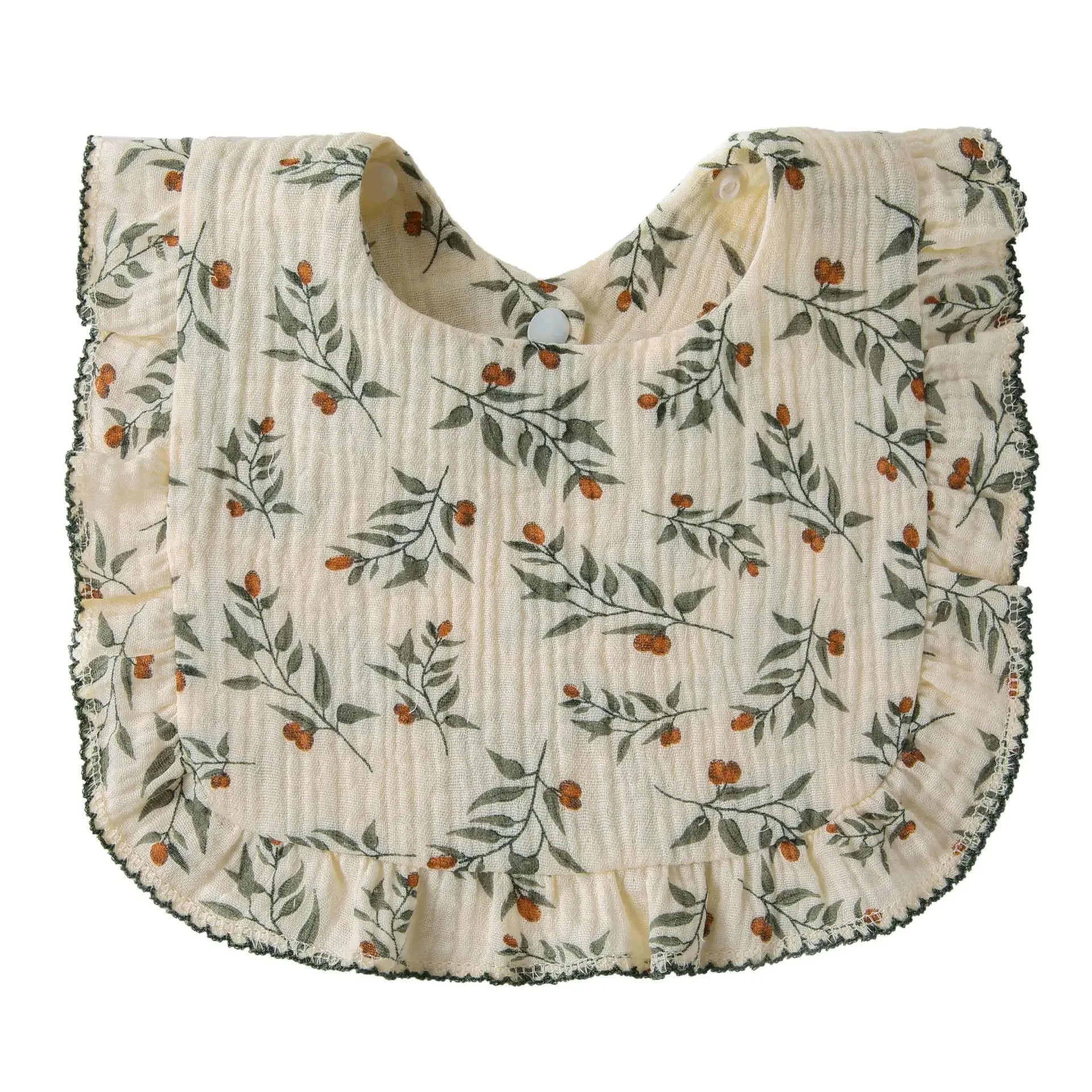 Cotton Baby Bib Infant Muslin Burp Cloths Girls Feeding Bibs Drool Saliva Towel Toddler Ruffle Floral Bib Babies Accessories