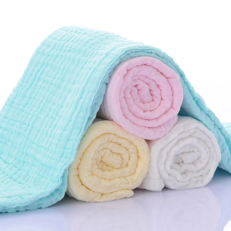 6 Layers Muslin Swaddle Baby Blankets Newborn Cotton Baby Blanket Bath Quilt Solid Newborn Swaddle Baby Boy Girl Blanket