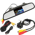 4LEDs Night Vision Waterproof Backup Camera + 4.3" Car Rear View Mirror Monitor