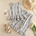 Bear Leader Korean Childrens Clothing 2025 Summer Girls Suit Girls Vest Pants Two-piece Children's Seaside Holiday Suit Exotic