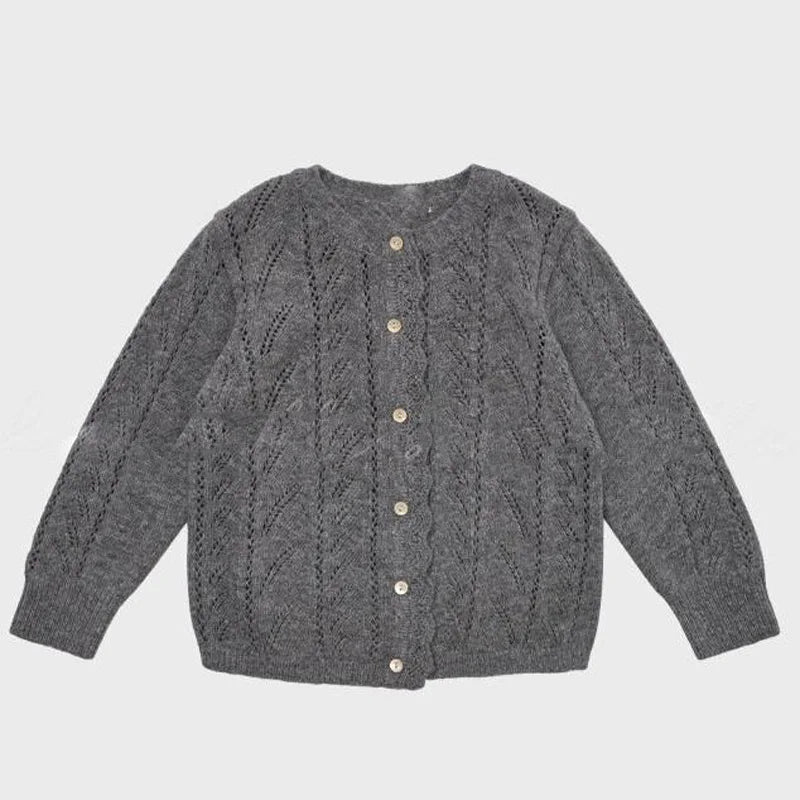 Lou 2025 Autumn Kids Blouse Top Warm Knit Sweaters Cardigan Winter Down Coat Outwear Floral Girl Casual Pant Clothing