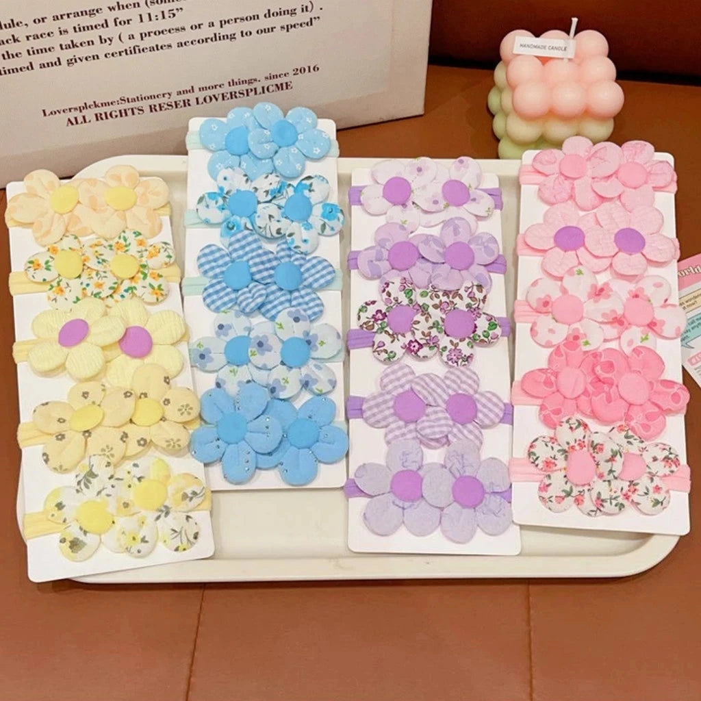 5Pcs/Lot Sweet Flower Hair Ties Fashion Elastic Children Hairband Hair Ropes Hair Accessories Scrunchies Gifts Daily Wear