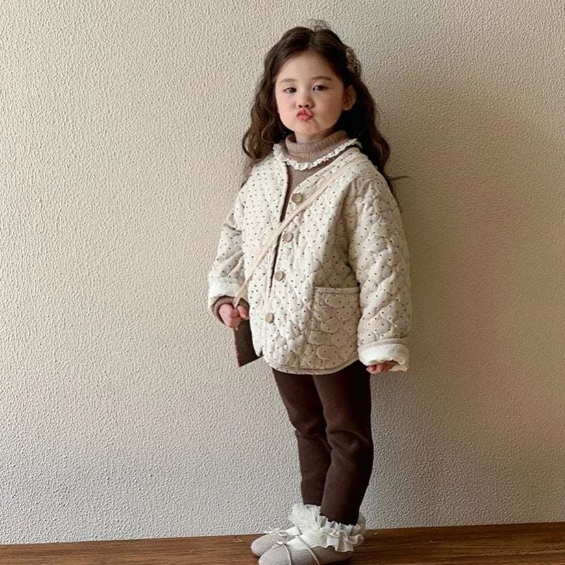 Korean New Thickened Girl Winter Cotton Coat for Baby Girls Warm Cotton Jacket Girls Children's Autumn Winter Thick Cotton Coa