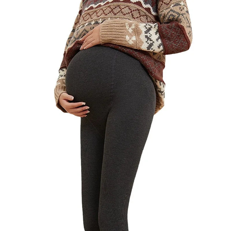 Maternity Pantyhose Cotton Vertical Stripe Autumn and Winter Padded Warm Toe Adjustable Maternity Thickening Bottom Pantyhose