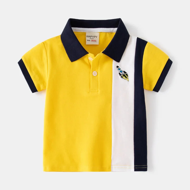 Formal Polo Shirts for Kids Polos Boy Toddler Clothes Party White Dinosaur Cute Korean Gentleman Shirt Summer Tops 2 4 6 7 Years