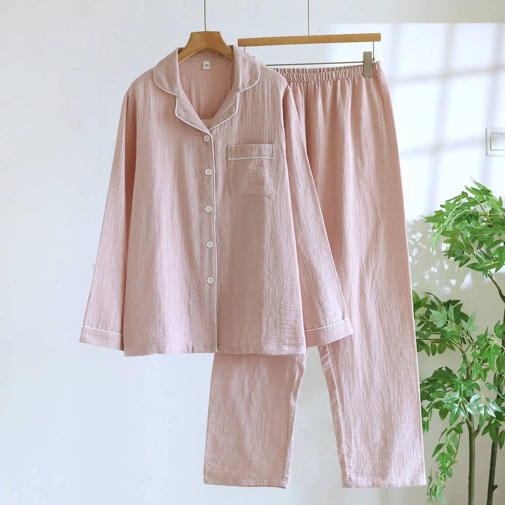 2026 Spring and Autumn New Couple Pajama Set 100% Cotton Long Sleeve Pants for Men and Women Two Piece Cute Home Furnishings