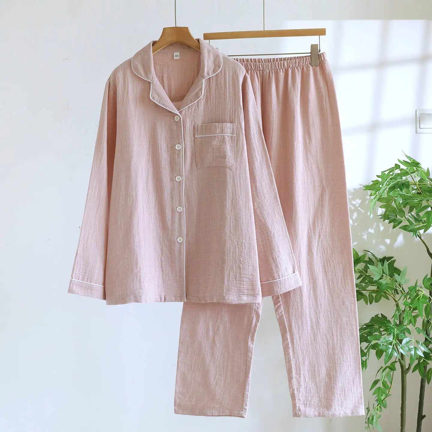2026 Spring and Autumn New Couple Pajama Set 100% Cotton Long Sleeve Pants for Men and Women Two Piece Cute Home Furnishings