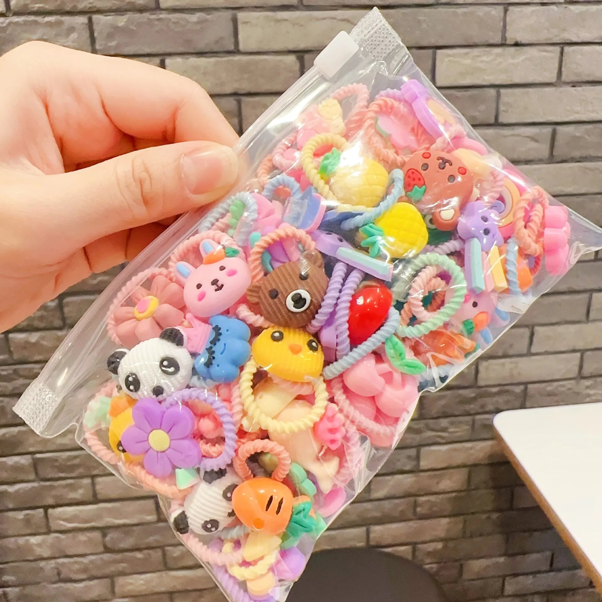 20-100PCS Children's Cartoon Rubber Bands Cute Not Hurt Hair Headband Small Ring Ring Hair Rope Hair Bands