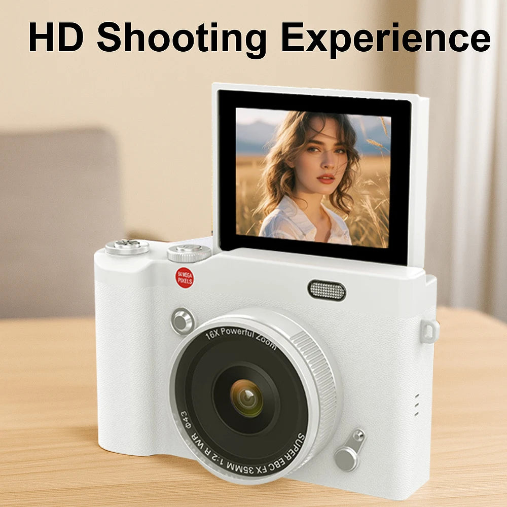 Magecam Compact Digital Camera 180° Flip 2.4'' Screen CCD Digital Camera HD Retro Camera Outdoor Travel Photo Recorder Gift