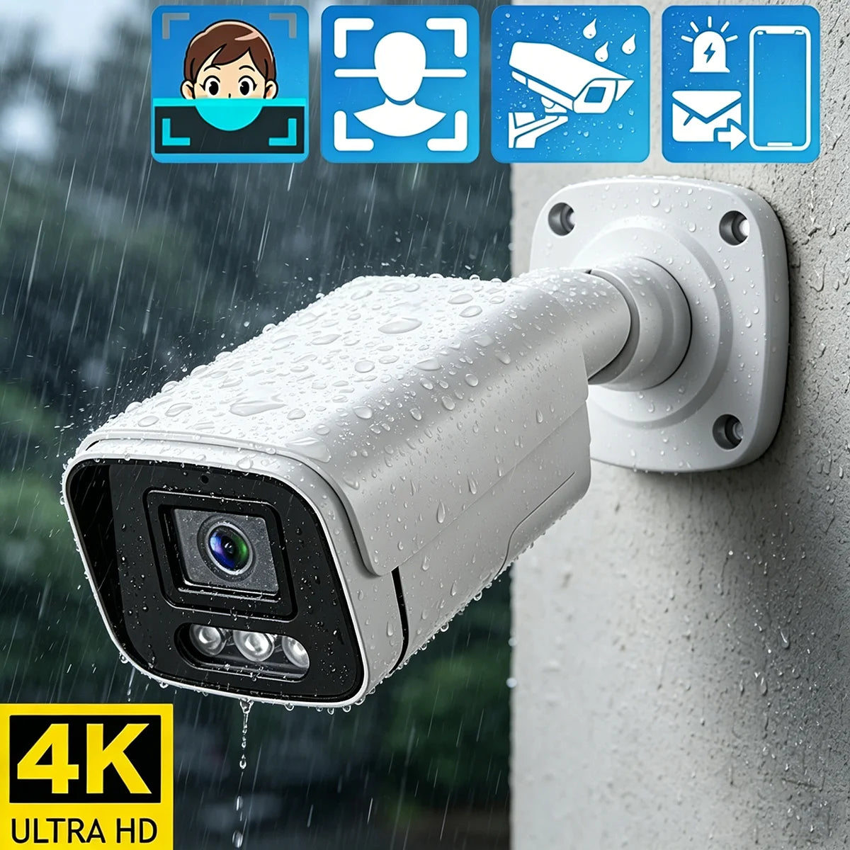 New 4K 8MP IP Camera Audio Outdoor POE H.265 Onvif Metal Bullet Home Color Night Vision Surveillance Camera