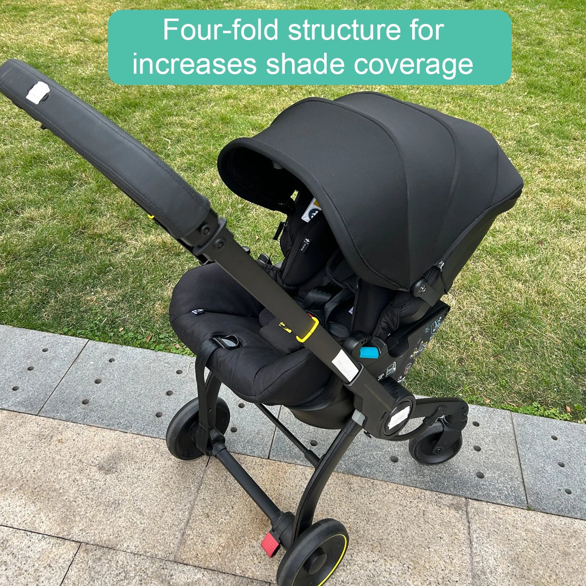 MomTan® Canopy Compatible Only with Doona X Car Seat & Stroller, 4-Section Extendable Shade, Breathable Fabric, Machine Washable