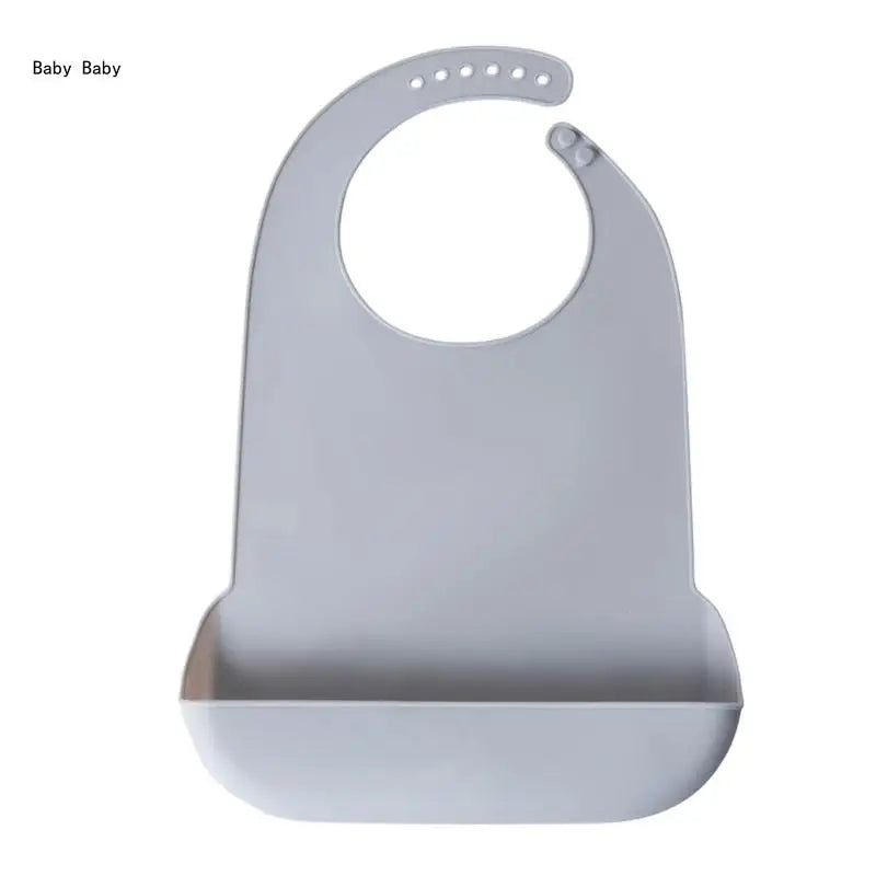 Large Size Adult Silicone Bib Elderly Eating Bib Waterproof Burping Cloth 6-Level Adjustable Catcher Bib Q81A