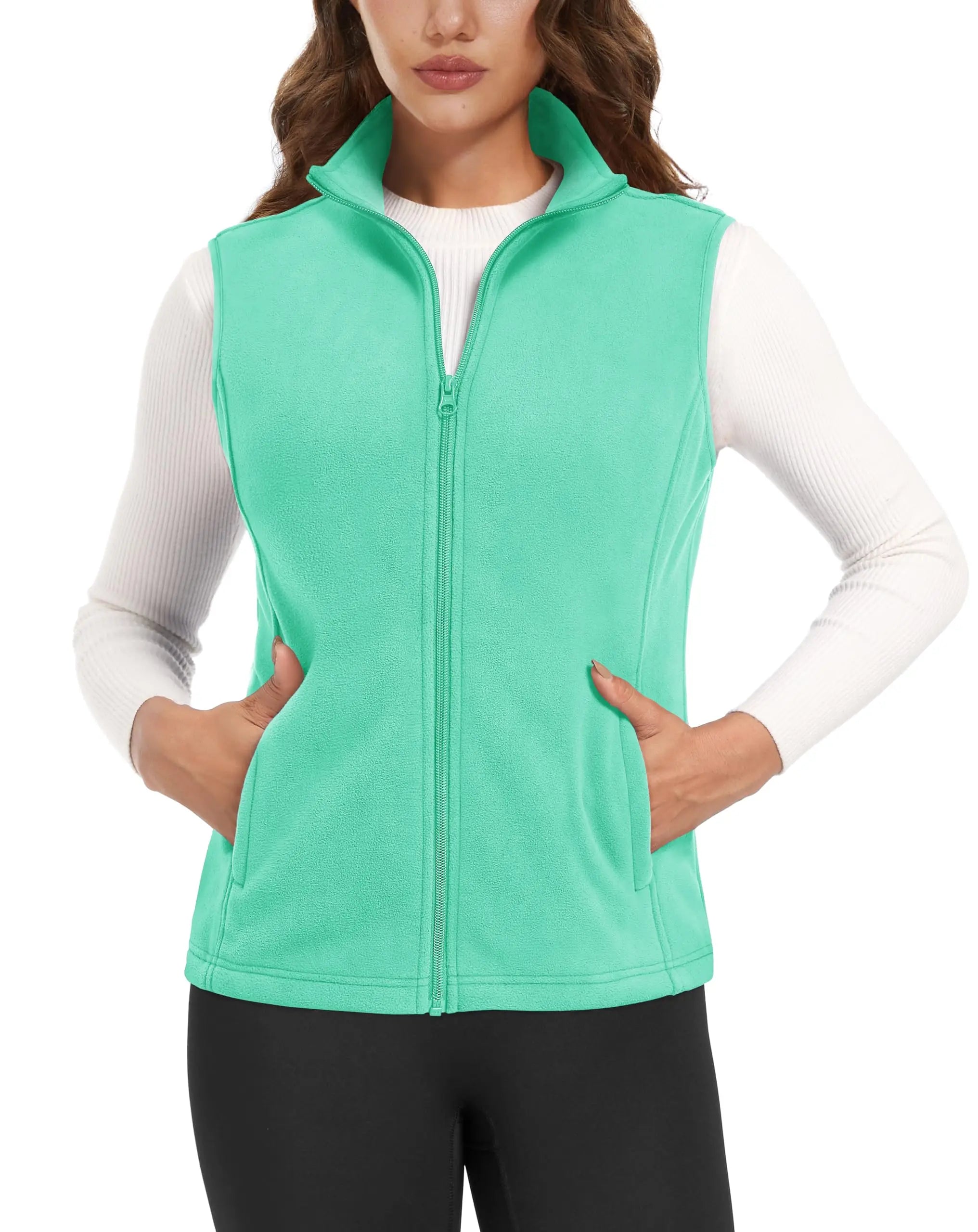 TACVASEN Autumn Winter Soft Warm Vest Womens Fashion Fleece Sleeveless Jacket Lightweight Outdoor Casual Zipper Front Waistcoat