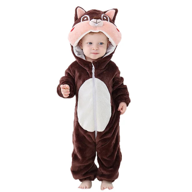 MICHLEY New Easter Rabbit Baby Rompers Winter Hooded Flannel Toddler Infant Clothes Overall Bodysuits Jumpsuit Costume For Kids