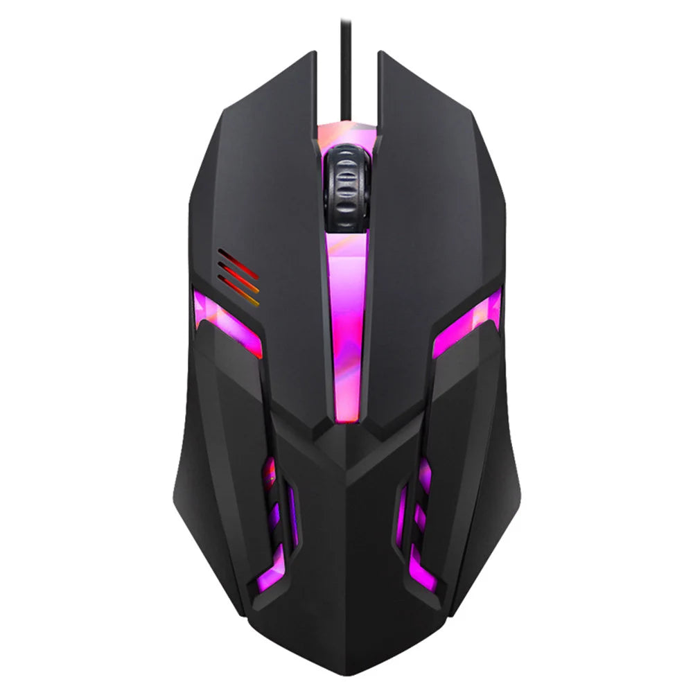 E-sports USB wired mouse, colorful 3-button LED gaming mouse, wired optical mouse, suitable for desktop and laptop computers