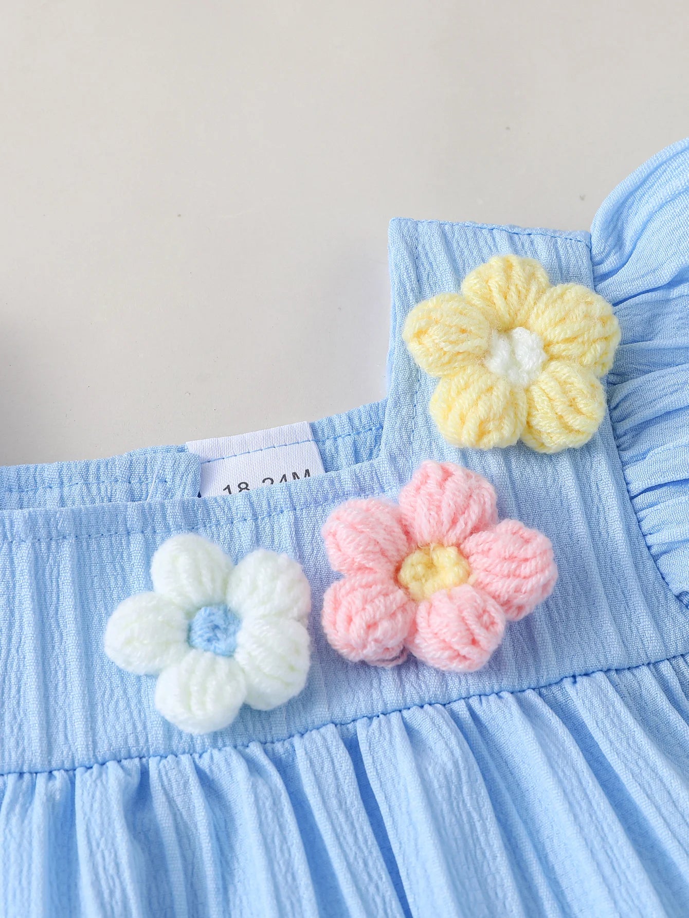 2025 Toddler Kids Girl Smocked Fly Sleeve Top &Pants 2 Piece Set 3D Flower Children Summer Causal Outfits For 1-6Y  Clothes Suit