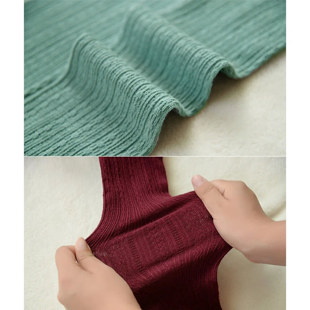 Women Thermal Knitted Footed Tights Warm Breathable Cotton Pantyhose Winter High Stretch Stockings High Quality