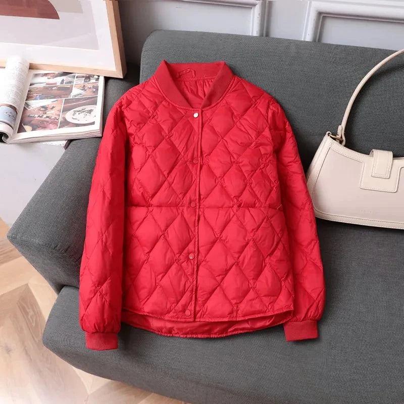 2025 New Lightweight Hooded Down Cotton Women Wear Fashion Short Coat Qulited Autumn Winter Cotton-Padded  Jacket Female Black