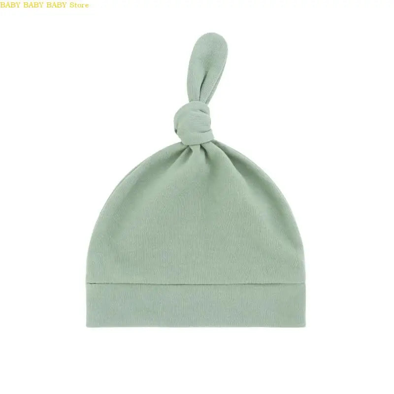 Q81A Elastic Baby Knotted Hat Comfortable Stretchy Newborns Fetal Caps Breathable Brimless Design for Kids 0 to 24 Month