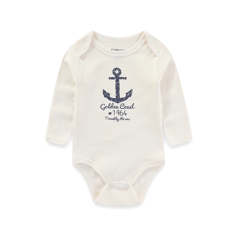 Kiddiezoom Spring Autum1 PCS Solid Unisex Long Sleeve Baby Boy Girl Bodysuits Soft 100%cotton Newborn Onesies Infant clothes