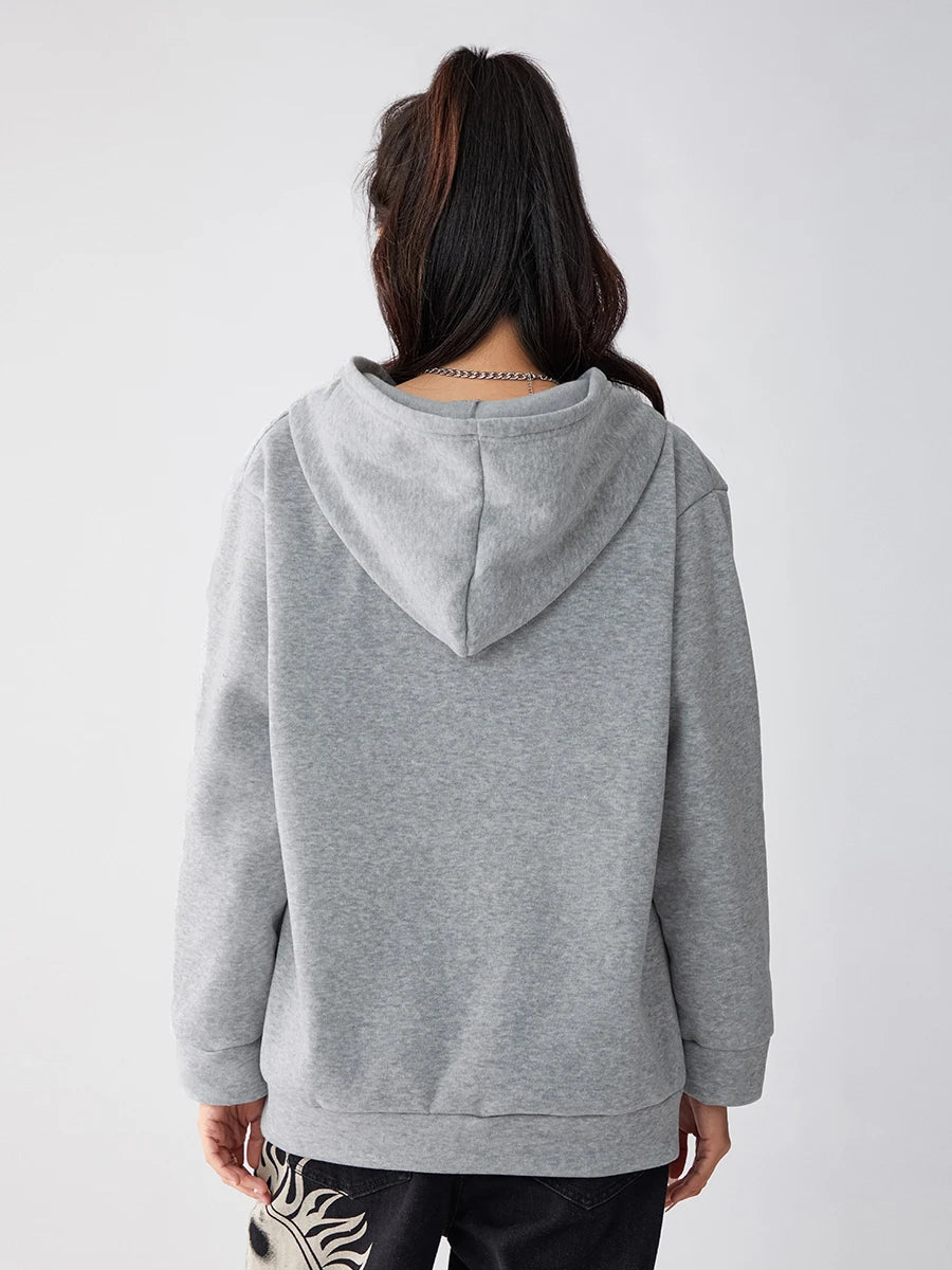 Halloween Women Oversized Full Zip Hoodies Fashion Vintage Wings Print Long Sleeve Oversized Sweatshirts Jackets with Pockets