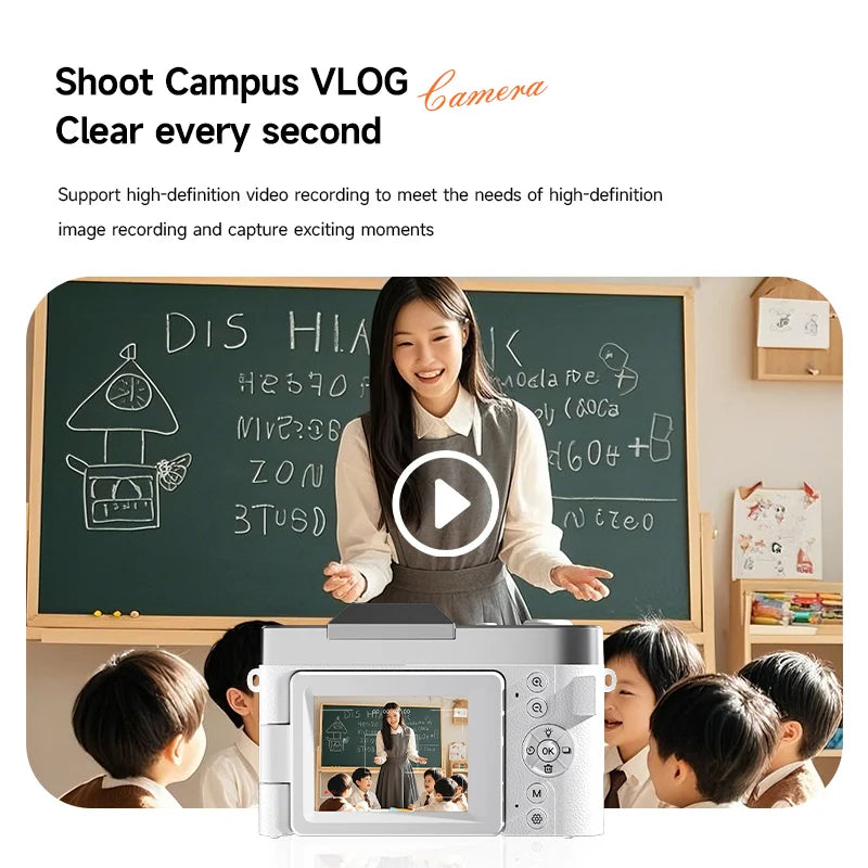4K Digital Camera 16x Zoom Cam 1080P HD Camera 50 Megapixel with 2.4 inch LCD Screen 180 Flip Screen Suitable Student Adult Gift