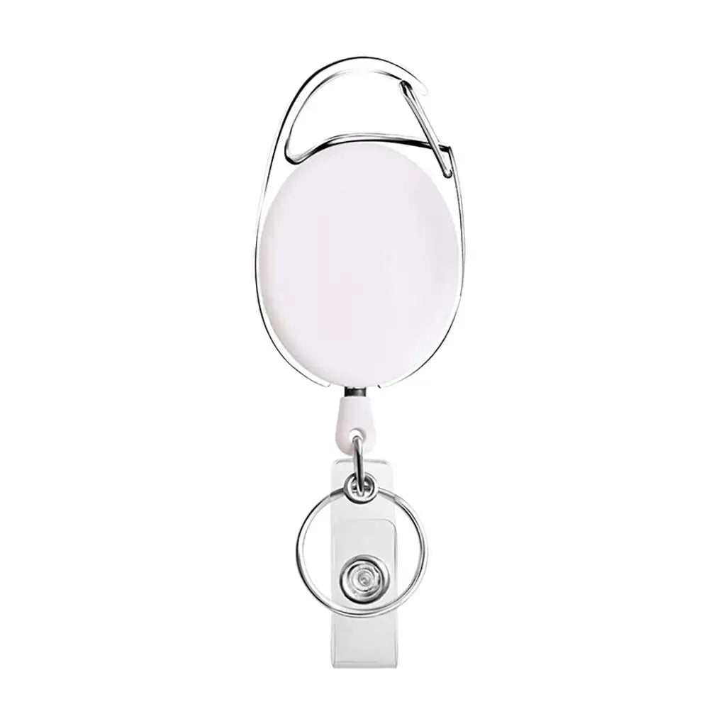 Belt Rope Office Lanyard Clip Keychain Name Tag Holder Keyring ID Card Key Ring Cord Reel Retract Pull Key Chain Badge