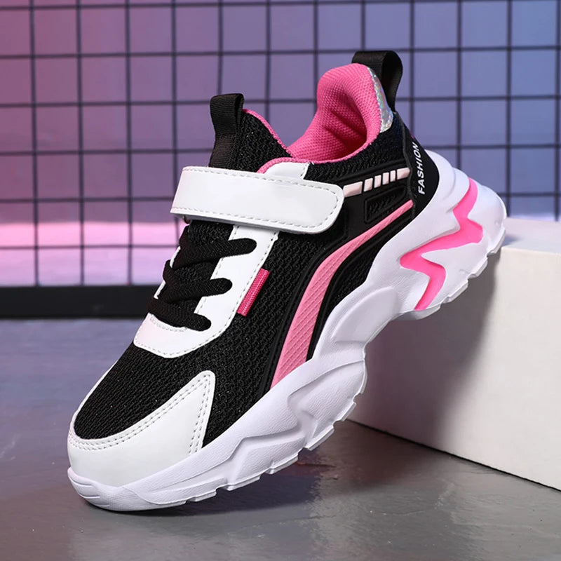 Kids Casual Pink Girls Shoes Breathable Mesh Sneakers Summer Student's Children Boys Sport Walking Footwear