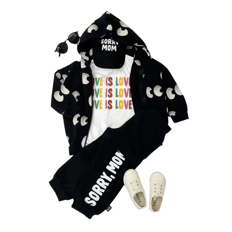 Kids Clothes LMH Brand 2025 New Winter Boy Sweatshirt Eyes Printed Pants Fashion Toddler Girls Sweater Tops Baby Outfit Set