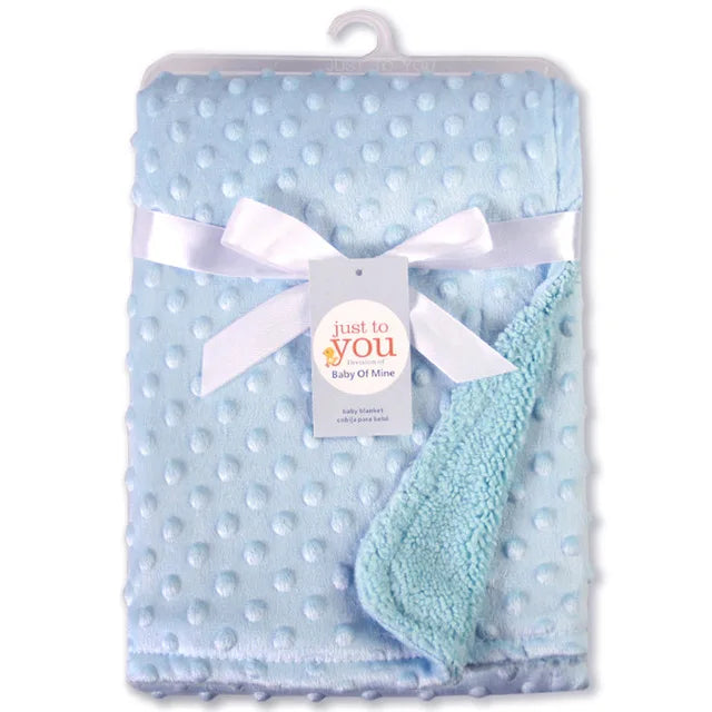 75*120CM Autumn Baby Blanket Warm Double Layer Swaddle Wrap Newborn Thermal Soft Fleece Bath Towel Baby Stroller Blanket