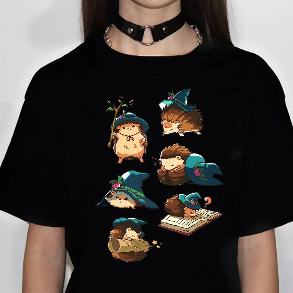 Hedgehog top women anime streetwear graphic top female comic y2k clothes