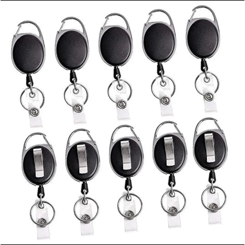 5PCS Retractable Reel ID Lanyard Name Tag Card Badge Support Key Chain Anti-Lost Clip Nurse Office Supplies