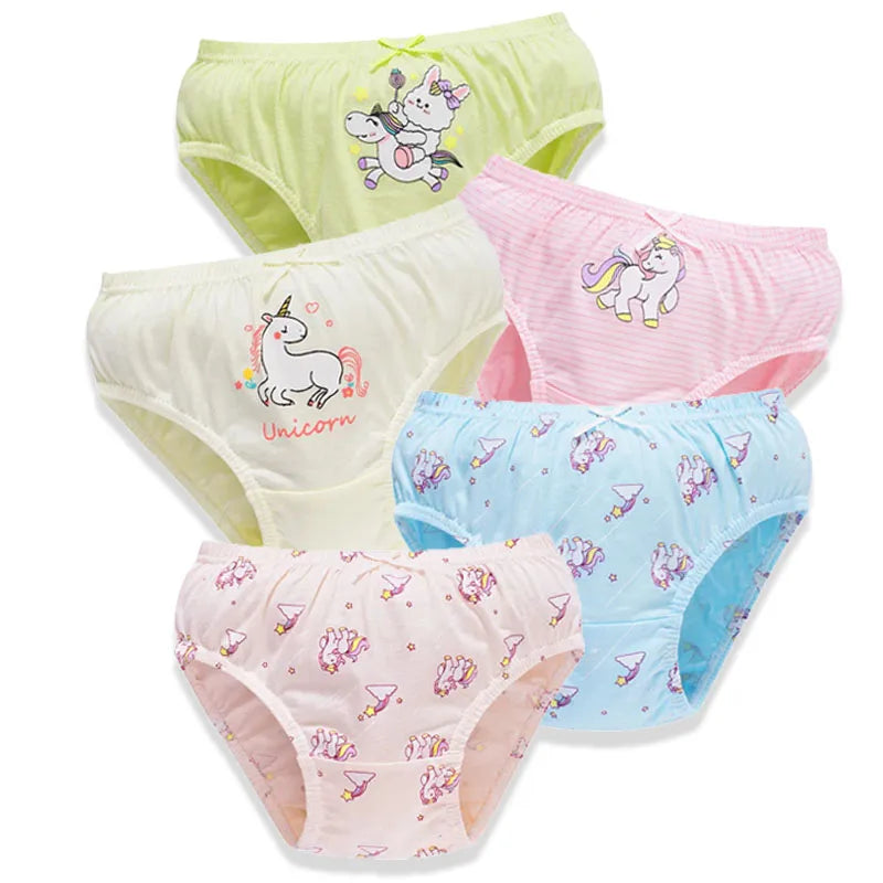 5 Pieces/Set Princess Cartoon Kids Panties For Girls Queen Elsa Patterns Girls Briefs Pure Cotton Children Underwear Soft Panty