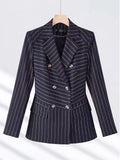NAVIU Fashion Women Office Ladies Formal Golden stripes Pants Suit Set Female Business Work Wear Blazer Jacket And Trouser