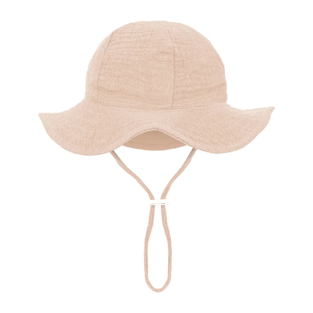 Baby Cotton Bucket Hats New Children Sunscreen Outdoor Caps Boys Girls Print Panama Hat Unisex Beach Fishing Hat For 3-12 Months