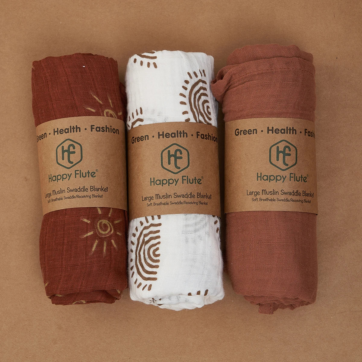 HappyFlute New 3Pcs Set 2layer Bamboo Cotton Soft Muslin SKIN-Friendly Swaddles Newborn Wrap Infant Baby Blankets