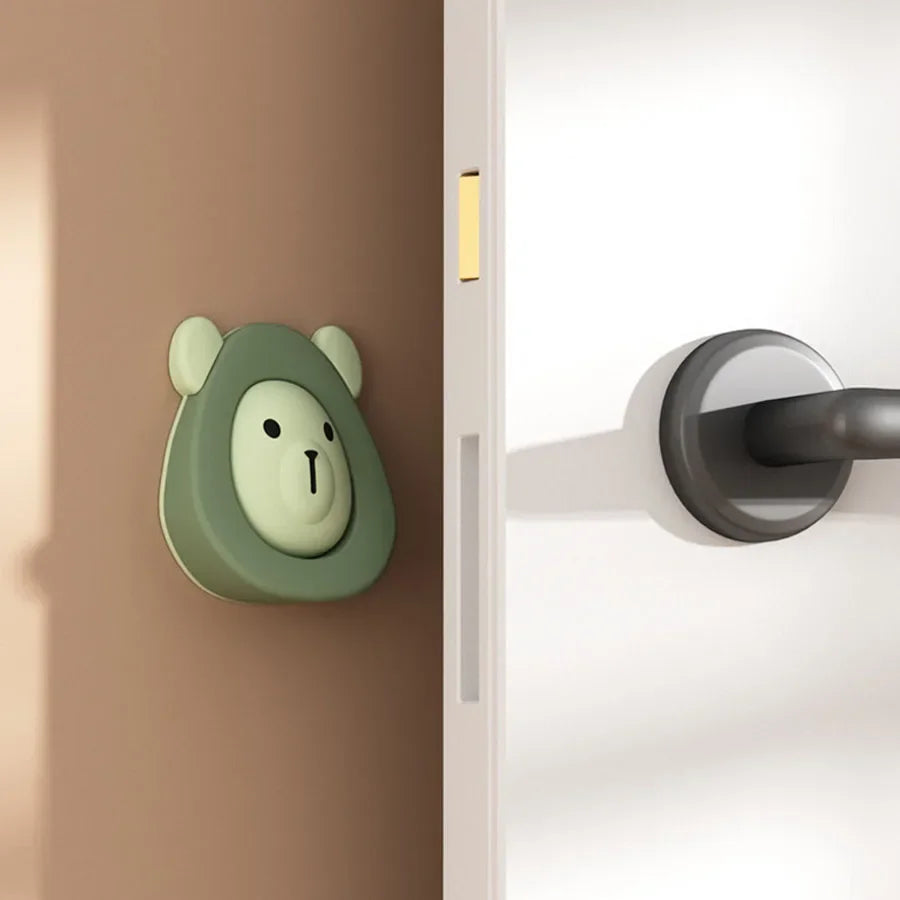 Cartoon Little Bear 2 in 1 Door Stop Soft Silicone Thicken Door Bottom Multi-function Child Safety Anti Pinch Hand Door Stopper