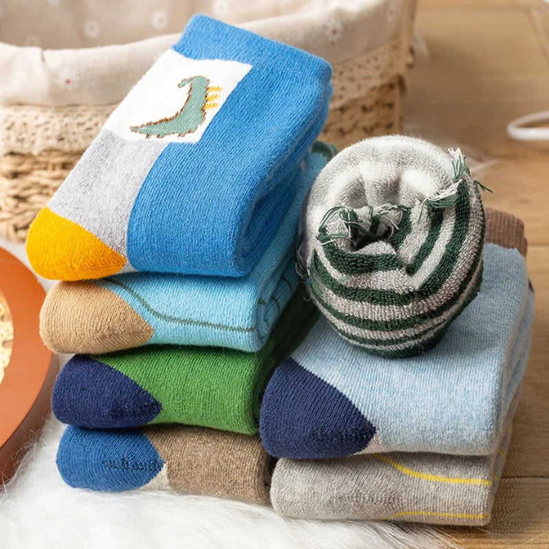 5Pai/lot New Boys' and Girls' Baby Socks  Autumn Winter Thickened Warm Socks